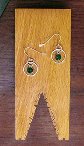 'Aye' Green agate earrings
