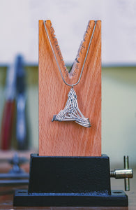 'Blue Biddy' triangle pendant